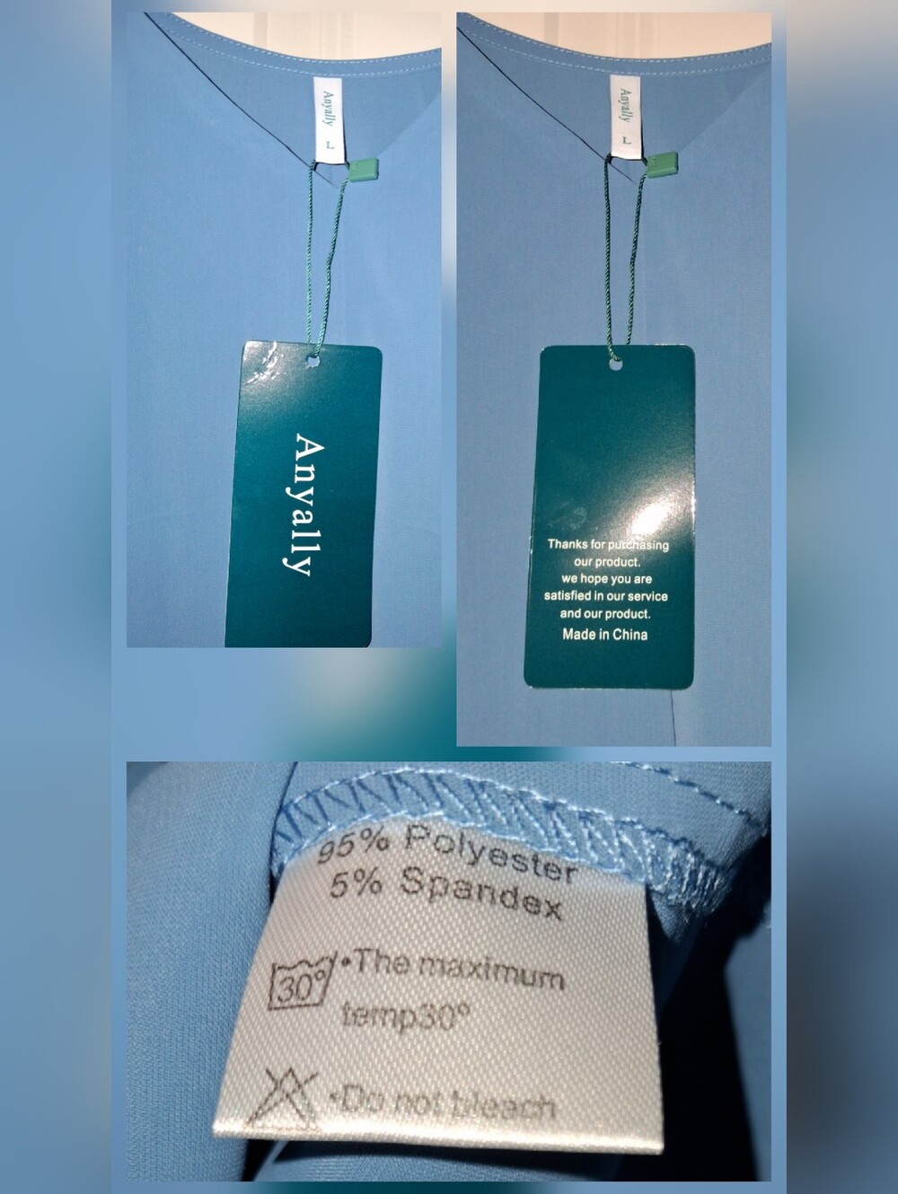 New With Tags 4 PACK Light Blue & Navy & Blue & White/Blue Anyally Blouse's - Picture 10 of 16